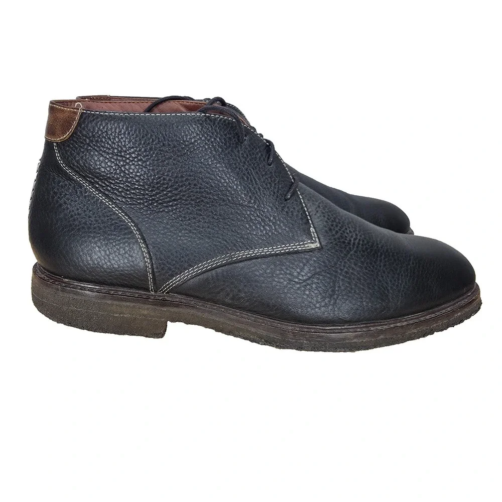 Johnston Murphy Copeland Chukka Boots Mens 12 M Black Sheepskin Leather 25-2021